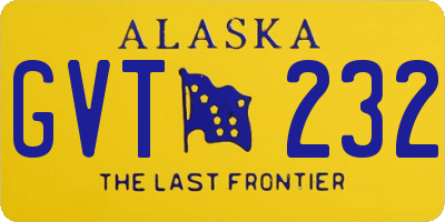 AK license plate GVT232