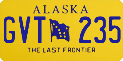 AK license plate GVT235