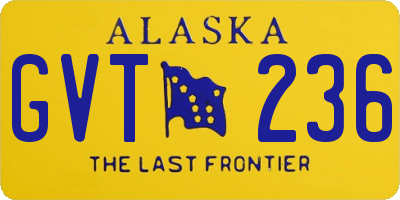 AK license plate GVT236