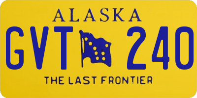 AK license plate GVT240