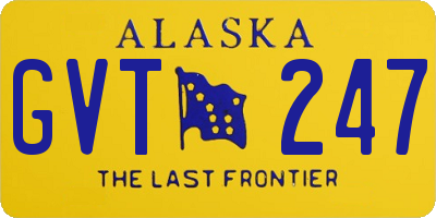 AK license plate GVT247