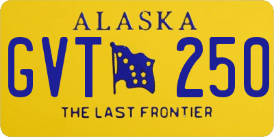 AK license plate GVT250