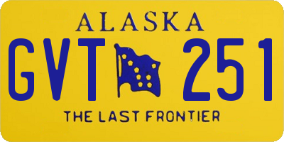 AK license plate GVT251