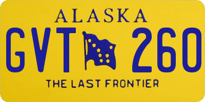 AK license plate GVT260