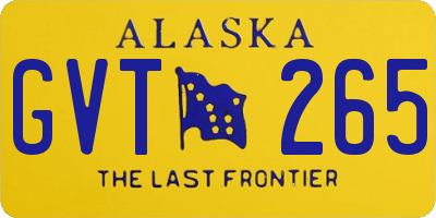 AK license plate GVT265