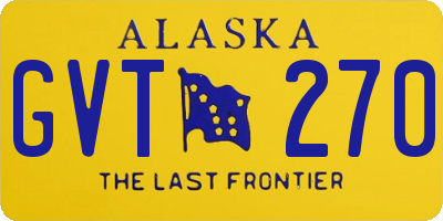 AK license plate GVT270