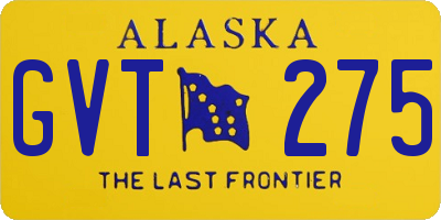 AK license plate GVT275