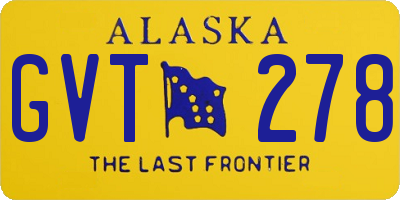 AK license plate GVT278