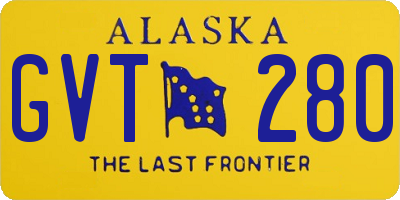 AK license plate GVT280