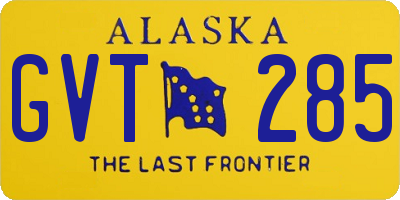 AK license plate GVT285