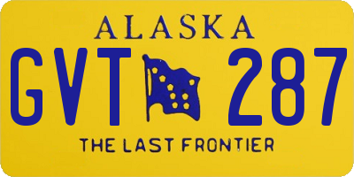 AK license plate GVT287