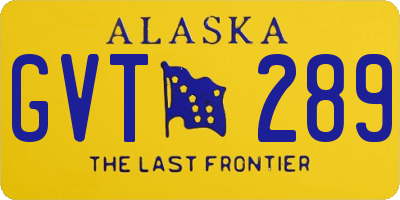 AK license plate GVT289