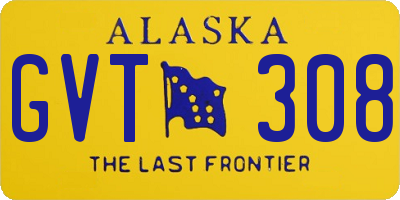 AK license plate GVT308