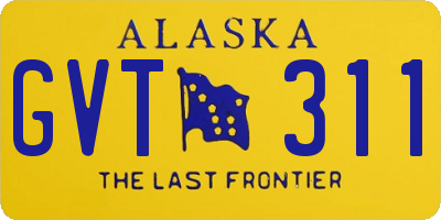 AK license plate GVT311