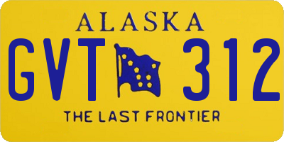 AK license plate GVT312