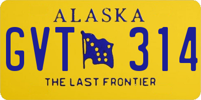 AK license plate GVT314