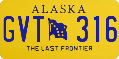 AK license plate GVT316