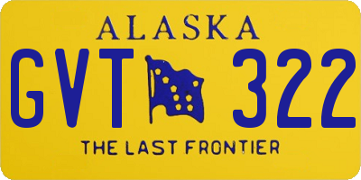 AK license plate GVT322