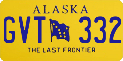 AK license plate GVT332