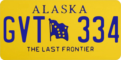 AK license plate GVT334