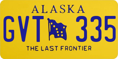 AK license plate GVT335