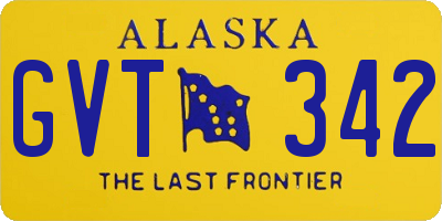 AK license plate GVT342