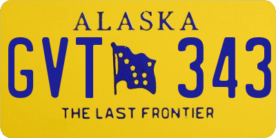 AK license plate GVT343