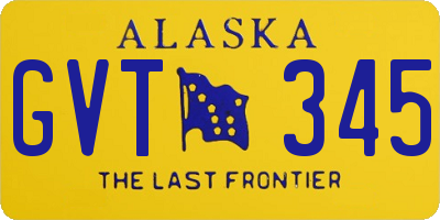 AK license plate GVT345