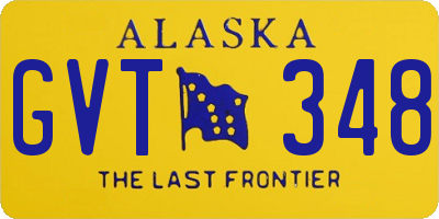 AK license plate GVT348