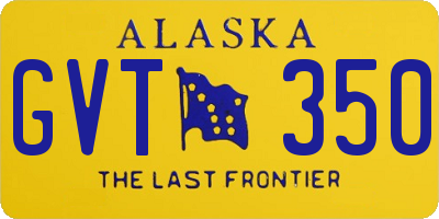 AK license plate GVT350