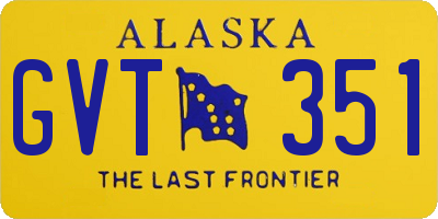 AK license plate GVT351