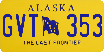 AK license plate GVT353