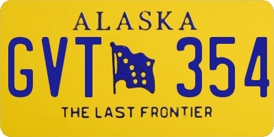 AK license plate GVT354