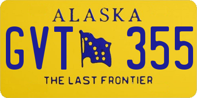 AK license plate GVT355