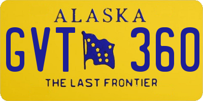 AK license plate GVT360