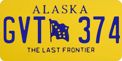 AK license plate GVT374