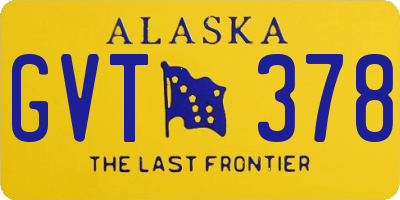 AK license plate GVT378