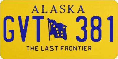 AK license plate GVT381