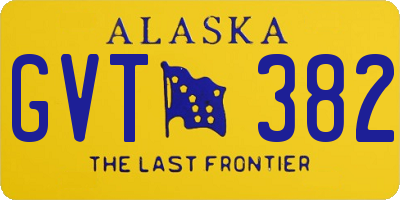 AK license plate GVT382