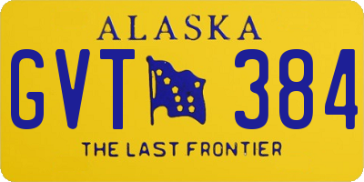 AK license plate GVT384