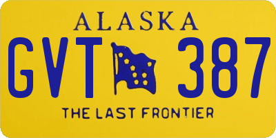 AK license plate GVT387