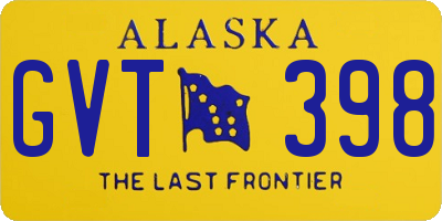 AK license plate GVT398