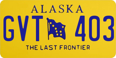 AK license plate GVT403