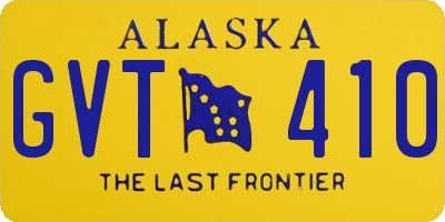 AK license plate GVT410