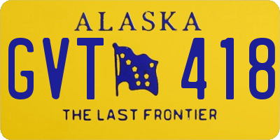 AK license plate GVT418