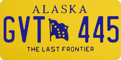 AK license plate GVT445