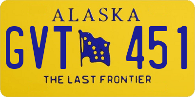 AK license plate GVT451