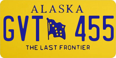 AK license plate GVT455