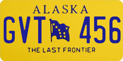 AK license plate GVT456