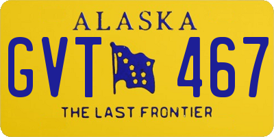 AK license plate GVT467